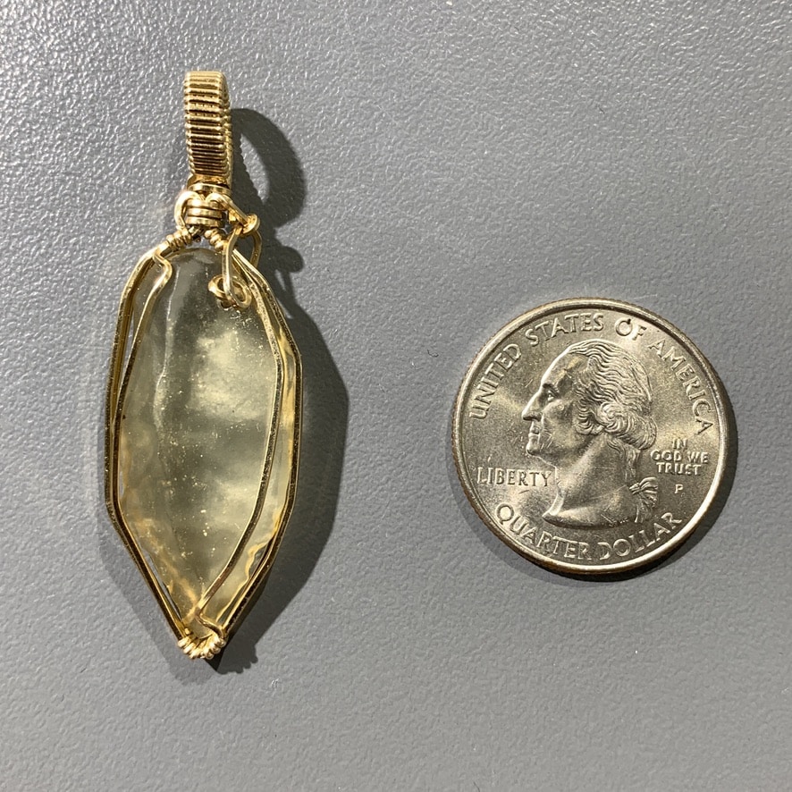 pendant for necklace - Libyan Desert Glass - GF wire wrapped healing ...