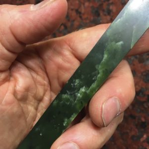 I purchased this interesting "bar" - one of the few Nephrite Jades - variety: "New Zealand Green Stone."