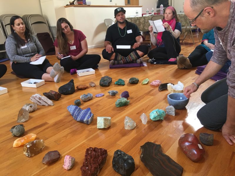 reviewing the learning of the day, with the final spiral of Chakra Power Stones