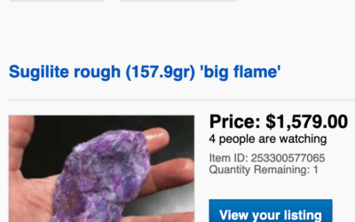 EBay customer question: ‘hi I need better rate and more Sugilite pls’